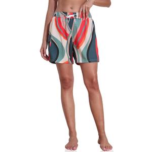 unitop Womens Bathing Boardshorts Swim Shorts Quick Dry with Lining (S)