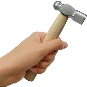 Mini Wooden Handle Round Head Hand Hammer, 12 PCS Reinforced Ball Hammer, Mini Reinforced Ball Hammer, Round Head Wooden Handle, Escape Tool Hand Hammer for Prying Nails, Woodworking, Repairing