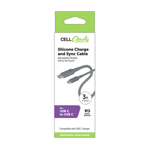 CELL Candy SiliconeCharge and Sync Cable 3 ft