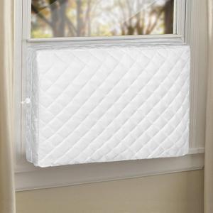 Indoor AC Cover for Window Unit 25"(L) x 18"(H) x 3.5"(D) Beige, Air Conditioner Cover for Winter, Windproof Waterproof Snowproof for Bedroom Living Room Apartment