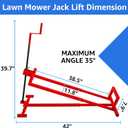 Lawn Mower Lift Jack, Lifting Platform 882 Lbs Capacity Telescopic Maintenance Jack with User Manual for Garden Tractors and Riding Lawn Mower with Manual Handle & Power Tool Extension Handle - B