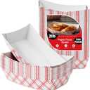 Paper Food Trays Boats | 2 Lb. - 250 Pack | Heavy Duty Grease Resistant Nacho Hot Dog Trays | Disposable Cardboard Paper Food Tray for Serving Food Party, Snack Taco Bowls, Concession Stand Supplies