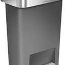 simplehuman 45 Liter / 12 Gallon Rectangular Kitchen Step Trash Can with Soft-Close Lid, Grey Plastic (Gray)