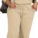 Adogirl Womens 2 Piece Outfits Lounge Sets Fall Half Zip Sweatshirt and Jogger Pants With Pockets Matching Set Tracksuit (Beige, XL)