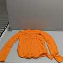 REORIA Women's Mock Neck Cutout Front Bodysuit Trendy Going Out Long Sleeve Body Suits Tops Fall Outfits 2025 (Medium, Pumpkin Orange)