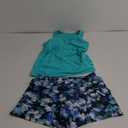 Tankini Swimsuits with Shorts - Two Piece Tummy Control Bathing Suits High Neck Swimwear with Two Side Pockets (Small, Aqua Floral)