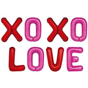 3 x 16 Inch XOXO LOVE Letters Pink Red Foil Balloons (XOXOLOVE) (XOXOLOVE)