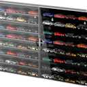 Car Display Case, 1/64 Scale Toy Cars Wheels Display Case, 2Pcs Acrylic Toy Car Storage, Model Car Collectors Showcase, Wall Mount Display & Desktop Display Shelf, Black