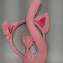 Aprince Pig Ears Headband Halloween Peppa Piglet Costume Set for Women Adult Pink Animal Tail Nose and Bow Tie Cosplay Dress up Theme Party Accessories