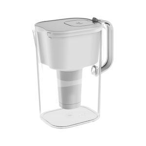 HOMEWATER 10-Cup Pitcher Filter (White) BPA-Free, High-Capacity 2.4L Pitcher with Fast-Flow Carbon Filter, Wide Mouth for Easy Pouring, Removable Filter Replacement, Locking Lid, and Dishwasher-Safe