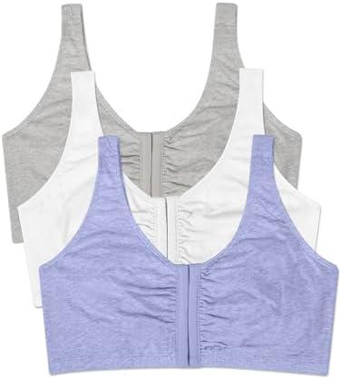 Fruit of the Loom Women's Multi-Pack Front Closure Cotton Bra Size 40