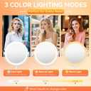 Auxmir Makeup Mirror with Lights, Double Sided 30X/1X Magnifying Mirror with Light, 3 Color Stepless Dimmable with Touch Screen, Rechargeable 360 Free Standing Vanity Mirrors for Bathroom, Bedroom