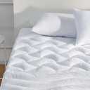 SLEEP ZONE King Size Cooling Mattress Topper, Premium Zoned Cool Mattress Pad Cover, Padded Mattress Protector Breathable Washable, Deep Pocket 8-21" (White, King)