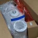 24.5" White Ceramic Table Lamp 3-Way Dimmable Nightstand with White Linen Shade Bedside Lamp for Bedrooms & Living Room Office Reading(Bulb Included)