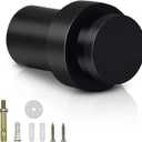 KOLAKO Floor Door Stopper, 2.5 Inch Black Door Stop Stainless Steel Modern Door Stoppers Wall Protector Commercial Door Bumper Decorative Cylindrical Door Stops for Bottom of Door (1 Pack)