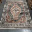 Engiw-Sage Green 5x7 Area Rugs for Dining Room Living Room Rug Bedroom Rug Washable Carpet Rugs Farmhouse Vintage Traditional Distressed Non Slip Rust Mint