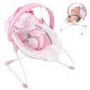Baby Bouncer, Portable Infant Bouncer, Adjustable and Foldable Baby Rocker with Vibrations,Baby Bouncer Seat for Baby 0-6 Months 6-20 lbs Indoor & Outdoor Use