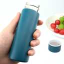 Cute Small Water Bottle, 4.4 Fl. Oz, Blue Powder Coated, Mini Slim Flask for Kids, Portable Skinny Purse Water Bottle, Vacuum Insulated Reusable Leak Proof Stainless Steel Hydroflask Thermos
