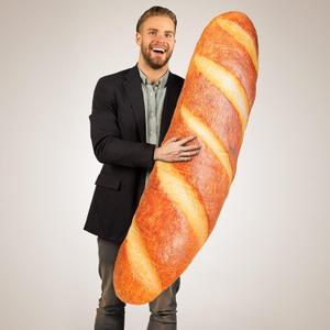 Yookeer 3D Simulation Bread Pillow 47.24 Inches Funny Food Pillow Giant Baguette Cushion Bread Body Plush Food Cushion for Sleeping Decor