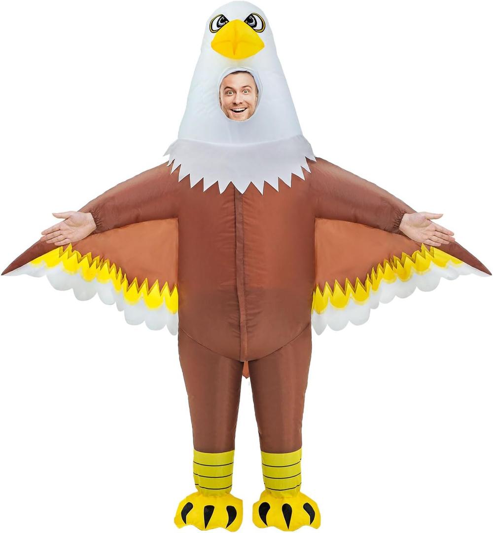 Seeds of Light Eagle Inflatable Costume,Adults Independence Day Inflatable Costume, Funny Blow up costumes for Adults One Size