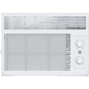GE Window Air Conditioner Unit, 5,000 BTU for Small Rooms up to 150 sq ft. with Manual Adjustable Fan and Cooling Settings, Perfect for Small Bedroom or Living Room, Easy Install Kit Included, White
