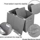 popoly Large Toy Box Storage with Lid, Collapsible Sturdy Toy Chest Storage Bin Box with Rivets Handles for Kids, Boys, Girls, Nursery, Playroom, Living Room, Bedroom, 25"x 13" x 16" (Linen Gray)
