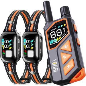 2-in-1 Dog Shock Collar with Remote & Bark Collar - Smart Anti Barking Dog Electric Training Collar with 5 Adjustable Sensitivity & 3300FT for All Breeds IPX7 Waterproof E-Collar for 2 Dogs