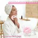 Large Body Powder Puff and Container, Glass Jar Dusting Powder Container with 2 Pcs Soft Large Dusting Powder Puff and Powder Spoon, Crystal Powder Container for Women Body Puff (Transparent)