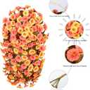 HyeFlora Artificial Fake Fall Hanging Flowers Plants for Outdoor Decor, 2PCS Faux Silk Fall Morning Glory Trailing Vines UV Resistant Look Real for Autumn Home Planter Porch Patio (Orange+Yellow)