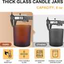 SHOWIN 8 OZ Thick Candle Jars for Making Candles 15 Pcs, Empty Amber Jars with Wood Lids for Candle Making, Sample Container, Frosted Brown