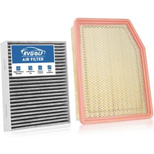 Engine+Cabin Air Filters Fit for 2019-2026 Silverado 1500Sierra 1500, 2021-2026 TahoeSuburbanYukon, 2021-2026 Escalade Engine Air Filter Replacement Accessories CF11966 CA12405