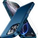 SPIDERCASE Designed for iPhone 16 Pro Case, [12 FT Military Grade Protection] 2 Pack [Tempered Glass Screen Protectors] Heavy Duty Shockproof Flip Cell Phone Cases,Sea Blue