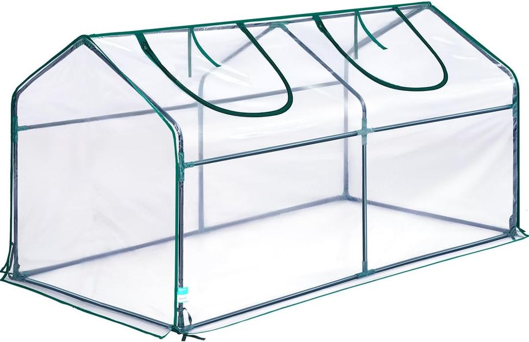 Quictent Mini Greenhouse, Portable Quick-Setup Small Tabletop Waterproof UV Protected PVC Cover Shelter for Outdoors/Indoors W/ Raised Base for Garden Plant Seed Starting, 71"x36"x36" Clear