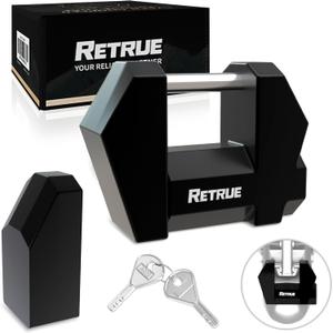 RETRUE Trailer Tongue Coupler Lock, Upgrade Trailer Cyberlock Extra Wide 1.2'' Span, Dia 1/4'', Heavy Duty Trailer Latch Lock for Wide Trailer Coupler, Tow Boat Accessories, RV Truck Car's, Black