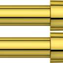 2 Pack Curtain Rods for Windows 32-96 Inch, 1 Inch Adjustable Gold Curtain Rod Set with Brackets, Easy Install