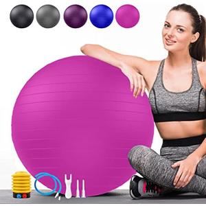 Soft Exercise Ball, Anti-Burst Yoga Ball Chair Supports 2200lbs, Stability Swiss Ball w/Pump for Pregnancy Birthing, Excersize, Workout, Fitness, Balance, Gym, Physio, Abs (Office & Home & School), Size: XL(68-75cm)