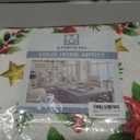 H.VERSAILTEX Dining Chair Covers Christmas Decorations Chair Cover Water Resistant Chair Cover for Dining Room Set of 4 Parson Chair Slipcovers Washable Chair Protectors Covers,Red Poinsettia/Beige