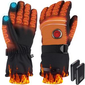 Heated Gloves for Men Women, Rechargeable Battery Heated Gloves with Touchscreen for Hunting Camping Skiing (Large)