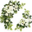 WEIERYUE(Pack of 2 Artificial Flowers Decorations, Wedding Flowers, Wedding, Banquet, Party, Reception Entrance Welcome Sign and Background Decoration(Fairy White)