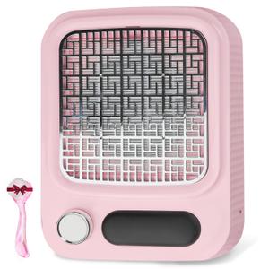 Pink Nail Dust Collector with Reusable Filter for Acrylic Gel Nails, 80W Power Nail Vacuum Cleaner Dust Catcher Adjustable Dust Sucker for Nails Manicure Pedicure at Home Nail Salons