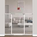 40.5" Extra Tall Baby Gate for Doorways, 49.2"-54.7" Extra Wide Pet Gate Pressure Mounted, 1.37" Narrow Space Puppy Dog Barrier Indoor, No Drill Safety Child Gate, No Climb Fence White