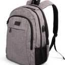 (Not Made In China) Travel Laptop Backpack, Water Resistant and Anti-Theft Carry On Bookbag With USB Charging Port, Fits up to 15.6 Inch Computer, Bookbag For Men Women (Magellan, Gray, 1 Pack)