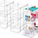 3-Pack Clear Bathroom Organizer Under Sink  3-Tier Slide-Out Drawer Storage Shelf for Toiletries, Makeup, Hair Products | Compact Acrylic Under Sink Organizer for Bathroom Cabinet Organization