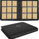 Toploader Binder, Top Loader Binder For Cards, Holds 324 Toploaders, 9-Pocket, Card Folders For Trading Cards Or Sports Cards In 3 X 4'' Toploaders