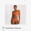 Organic Basics Women's Core Ribbed Cotton Tank Top Bralette (Orange, XL)