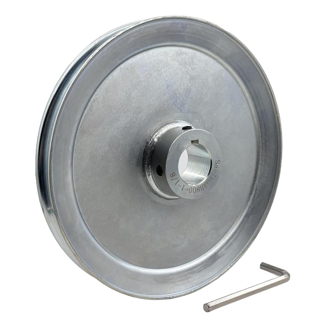 AB800-1-1/8 Single Groove Web Sheaves,8" OD 1 1/8 inch bore v Belt Pulley,Motor Pulley Carbon Steel for A B 5L 4L V-Belts