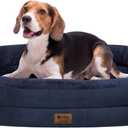 Orthopedic Dog Bed for Medium Dogs, Waterproof Dog Bed with Removable Bolsters, Egg Crate Foam Pet Couch for Medium Size Dog with Machine Washable Cover & Non-Slip Bottom, Navy (35"L x 25"W x 7"Th)