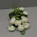 Tifuly White Roses Artificial Flowers -12 pcs Realistic Single Long Stem Fake Silk Roses Bouquet for Party Home Wedding Centerpiece Office DIY DecorOff White