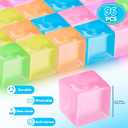 Simgoing 96 Pcs Mini Ice Cube Stress Balls Fidget Toys Bulk Squeeze Square Ball Sensory Toys Stress Relief Ice Cube for Small Prize Birthday Party Favor Bags Box Filling, 6 Colors