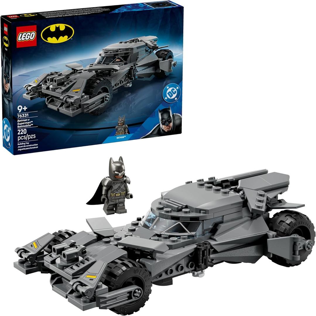 LEGO DC Batman: Batman v Superman Batmobile Building Blocks Set - Super Hero Toy for Kids, Boys & Girls, Ages 9+ - with Armored Minifigure & Golden Coin - Gift Idea for Birthdays - 76331
